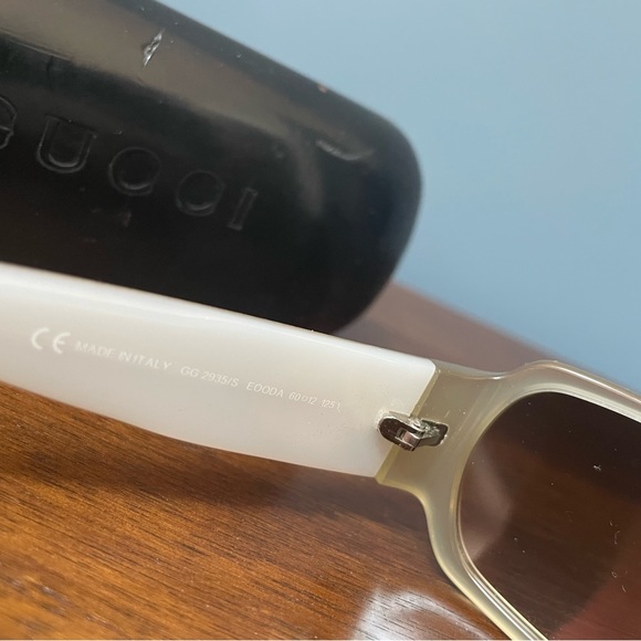 GUCCI Womens Designer Sunglasses White Rectangle GG 2935 EOODA 15423 - Picture 6 of 9